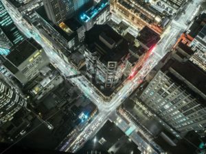 Aerial of Cityscape Lights - Symbiostock Express Demo
